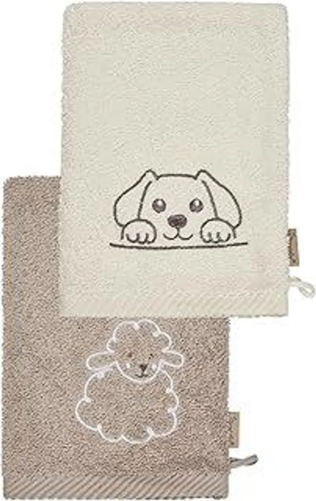 Sterntaler Set 2 Pezzi Guanti Spugna Farm - Cotone Sabbia Prezzo Top