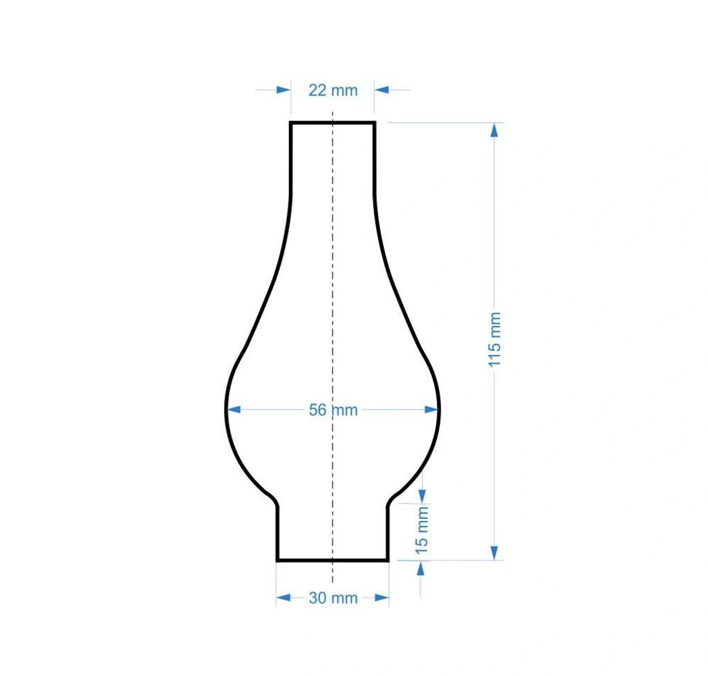 Skleněný cylindr na lampu Ø 30/115 – ruční výroba | Česká Obrázek produktu 