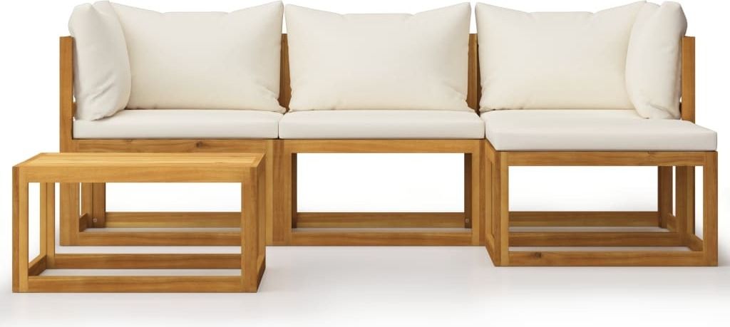 set da giardino 5 pezzi con cuscini in legno massiccio di Immagine del prodotto 