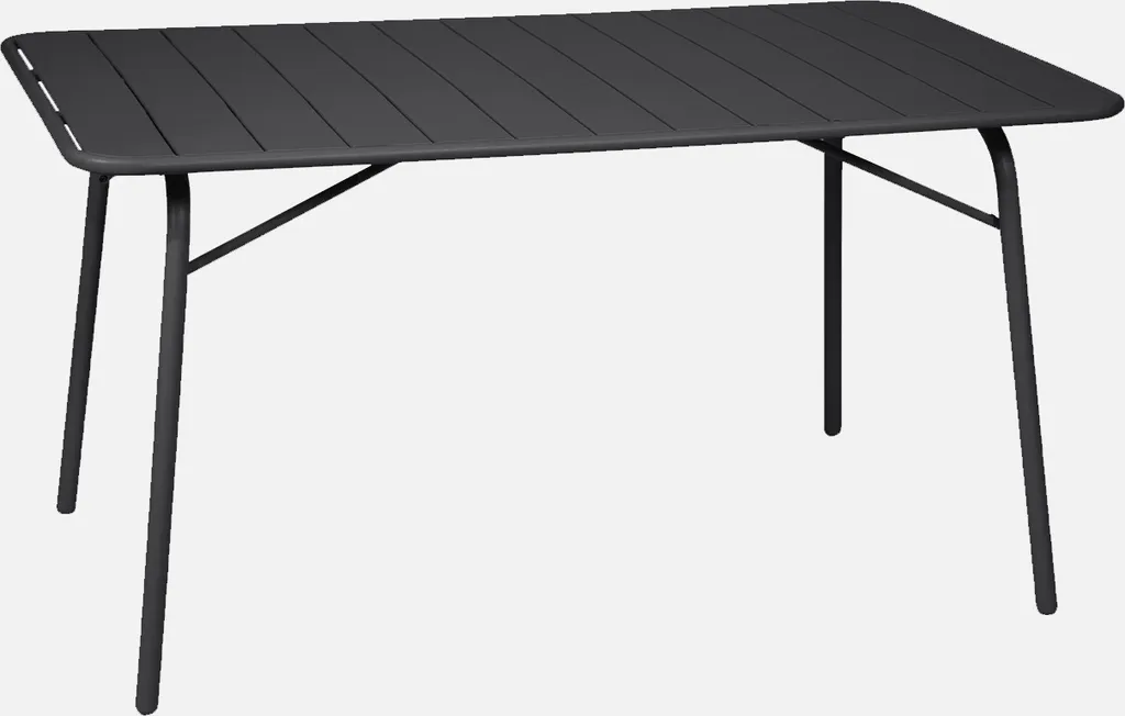 Tavolo da giardino bistrot pieghevole in metallo 6 posti, 140cm, Antracite