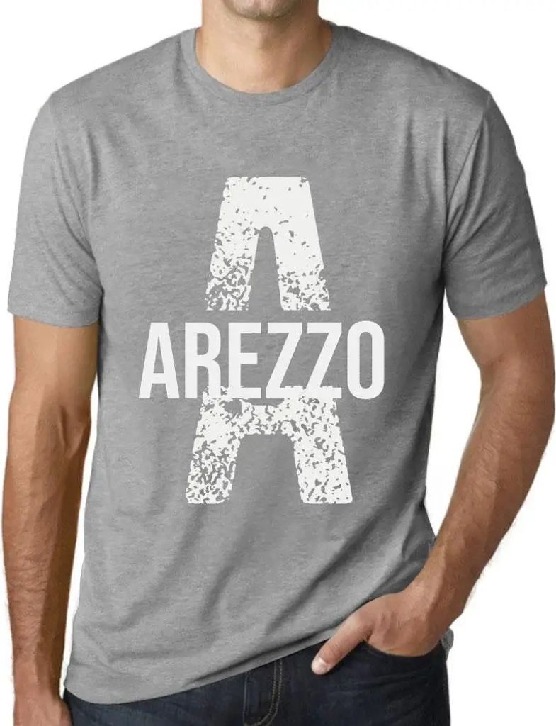 Herren Grafik T-Shirt Arezzo Öko-Verantwortlich Vintage Jahrgang Kurzarm Lustige Druck Geburtstag Geschenk Mann