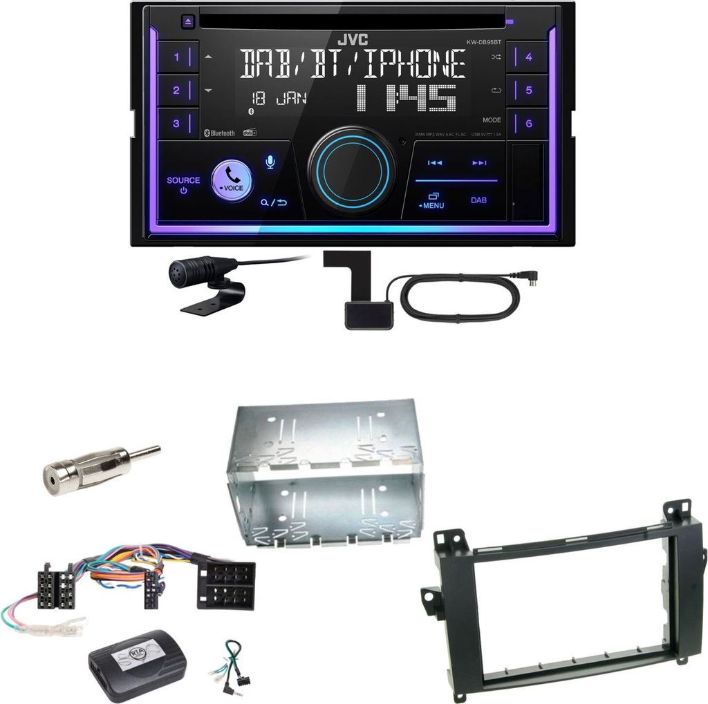 JVC KW-DB95BT Bluetooth Digitalradio Einbauset für Mercedes Vito Viano W639