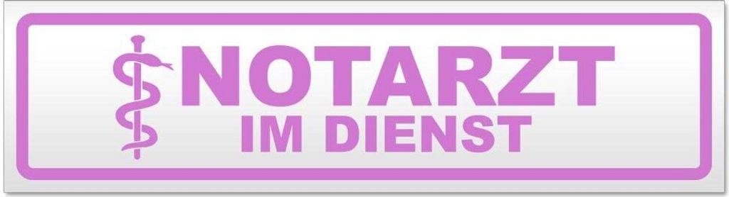Kiwistar - Autoaufkleber - Flieder - 45 x 12 cm - Notarzt im Dienst - Hinweis Aufkleber Sticker für Auto, Kfz, Fahrrad, PKW, LKW