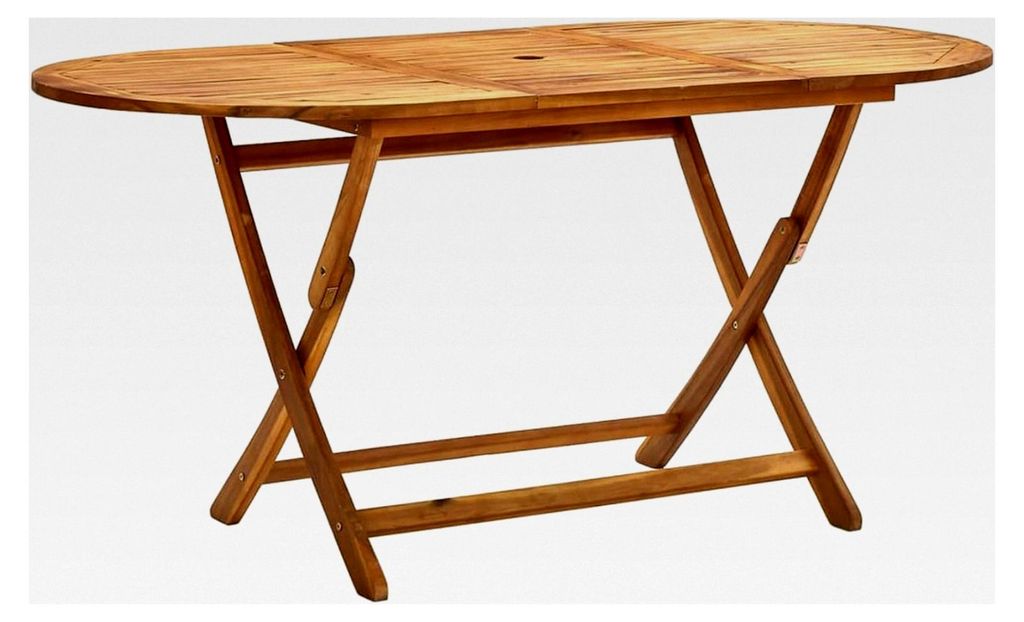 Klappbarer Gartentisch 160x85x75 cm aus Akazienholz, kleiner Tisch für Terrasse, Bistro, Gartenparty, Balkon und Wohnzimmer
