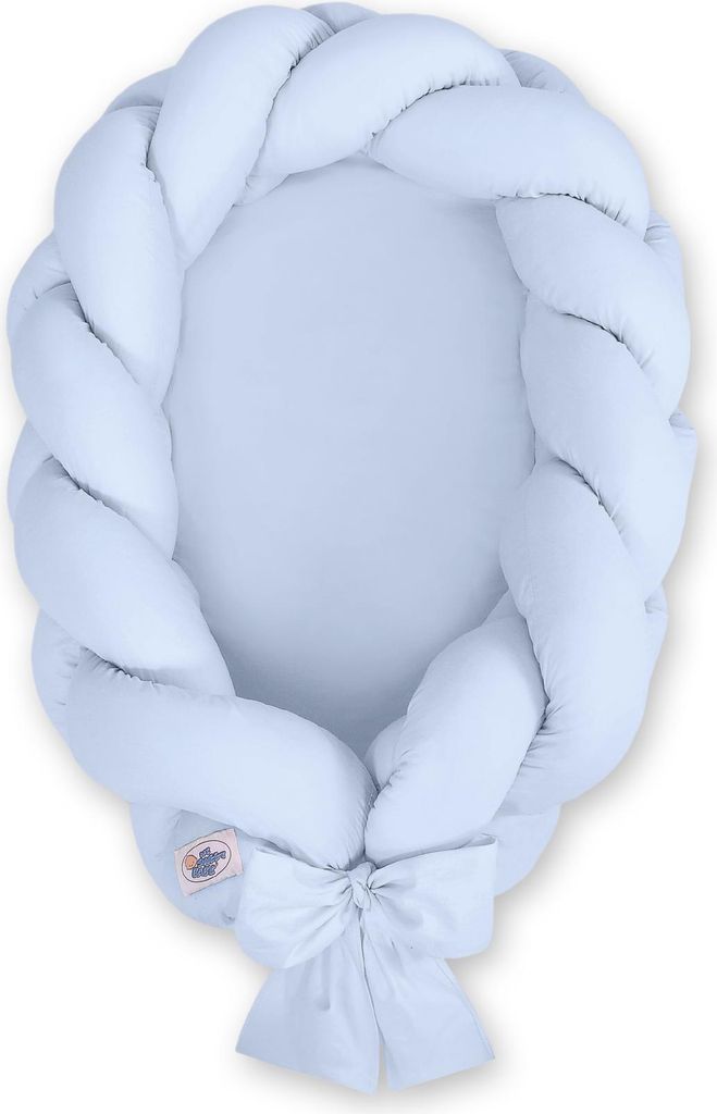 2-in-1 geflochtener Babykokon - blau Produktbild 