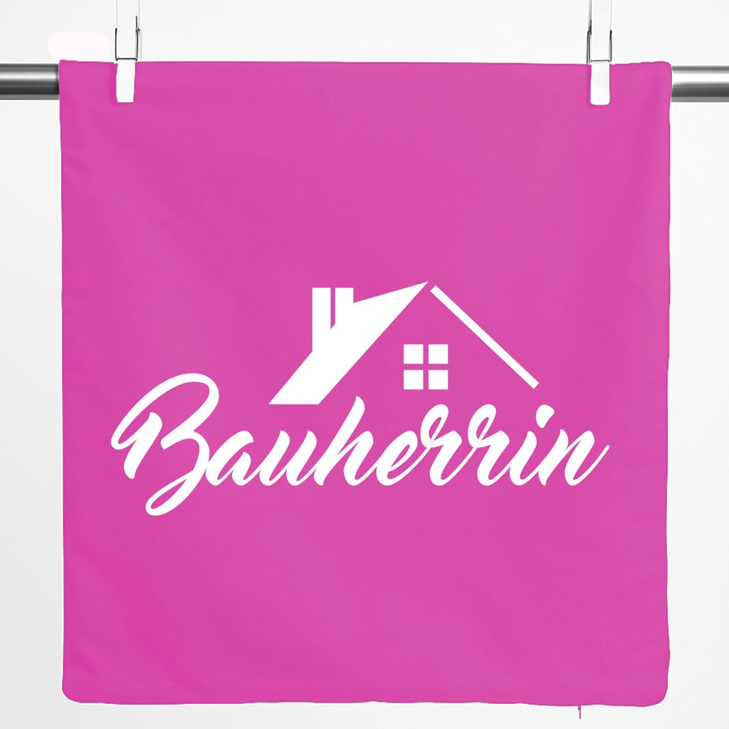 Huuraa Kissenbezug Bauherrin 40x40cm Fuchsia Baumwolle Dekokissenbezug Geschenkidee