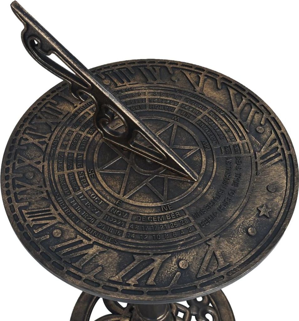 vidaXL Sonnenuhr Bronze 35,5 x 82 cm Kunststoff