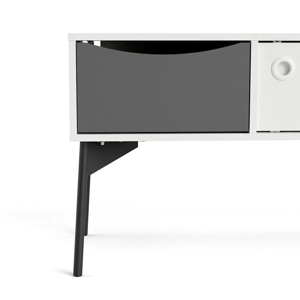 Porta TV Elly 2 Ante Scorrevoli Bianco e Grigio | Prezzo Imbattibile - 5