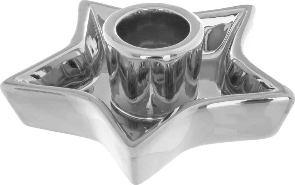 Windlicht elektro stern d.10,5cm silber - Feeric Lights & Christmas