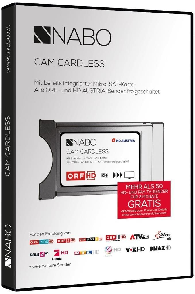 CI+ Modul Cardfree für Satellit mit 5 Jahre ORF HD + 3 Monate HD Austria Kombi