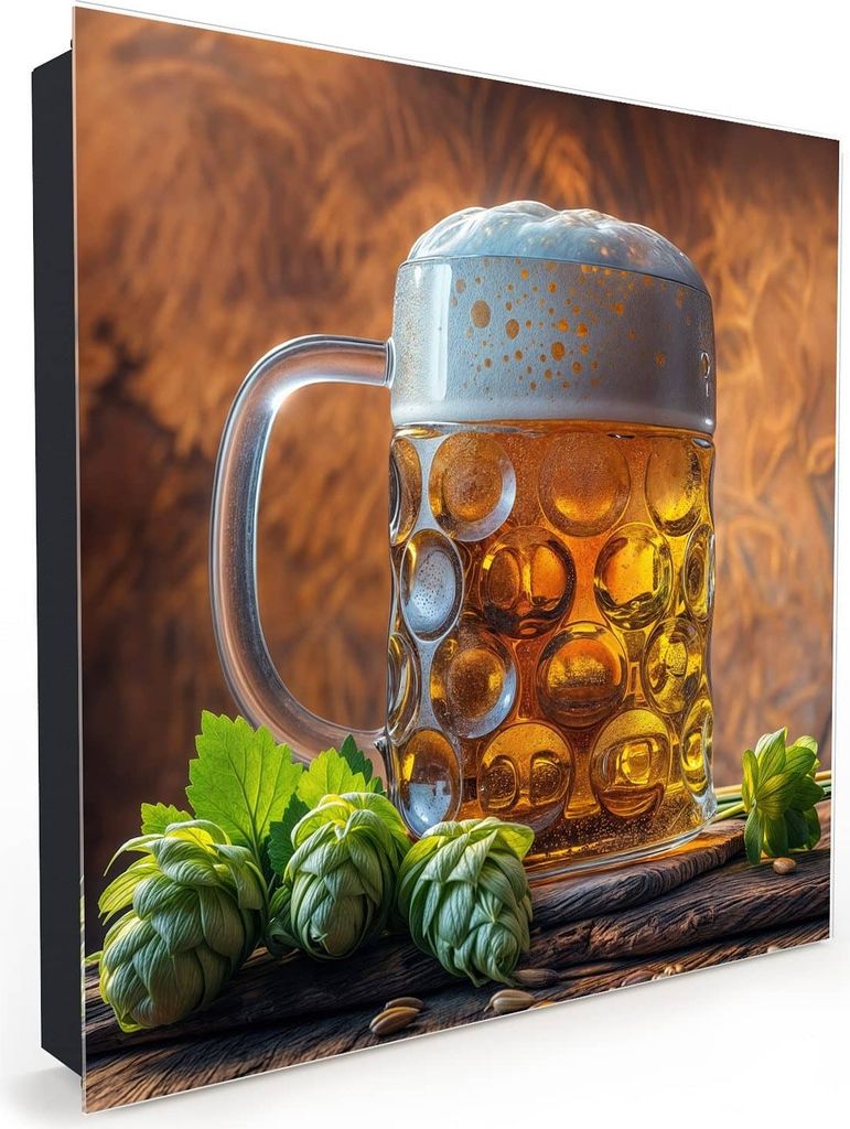 Nachbildung-Schlüsselkasten, Magnetpinnwand und Memoboard mit Glasfront Motiv Bierkrug
