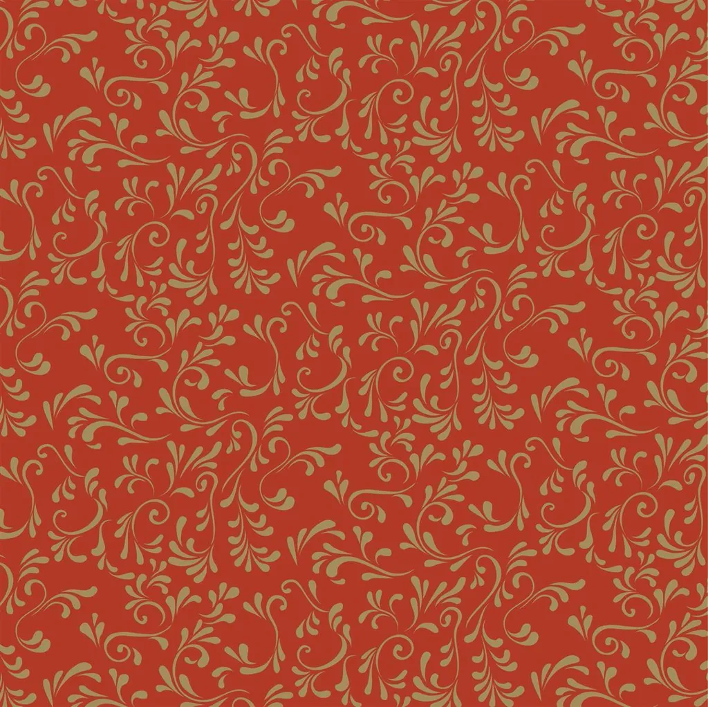 Set Dépliant Roma Papier Décoratif 20x20 cm Motif Doré sur Fond Rouge Mix