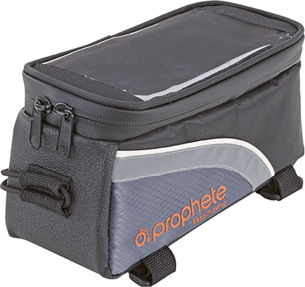 Prophete Fahrradtasche Rahmentasche 1,5L mit wasserdichtem Smartphone-Fach, kompatibel bis 5,5 Zoll, wasserabweisend, mit Kopfhörer-Ausgang