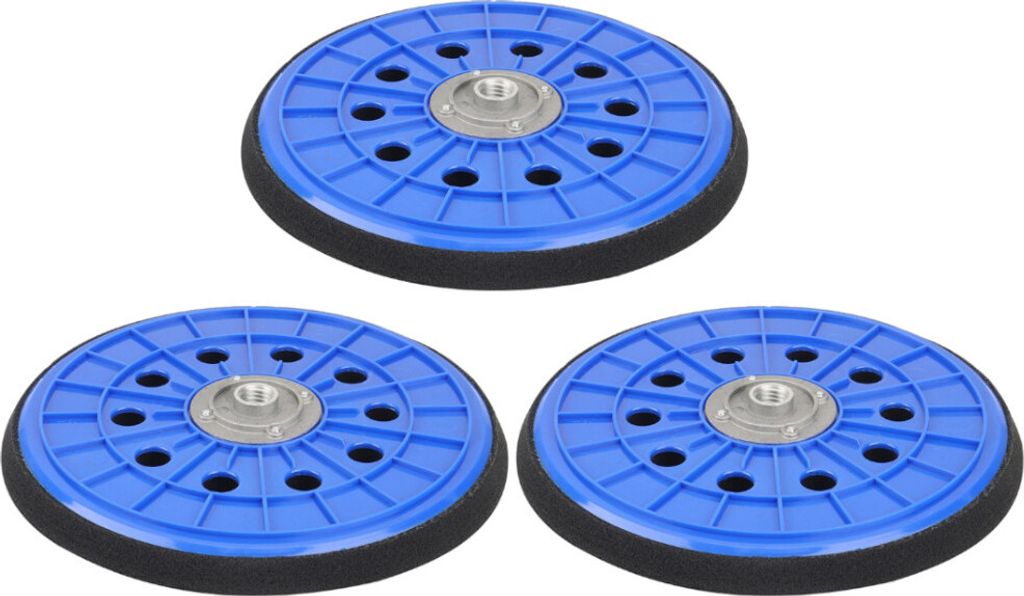 3x Trade-Shop Klett 225mm Schleifteller / Treibteller für Parkside PWDS 920 A1, B2, Woodstar DWS 9, Germania WDS710 WDS999, Variolux V-TBS 600