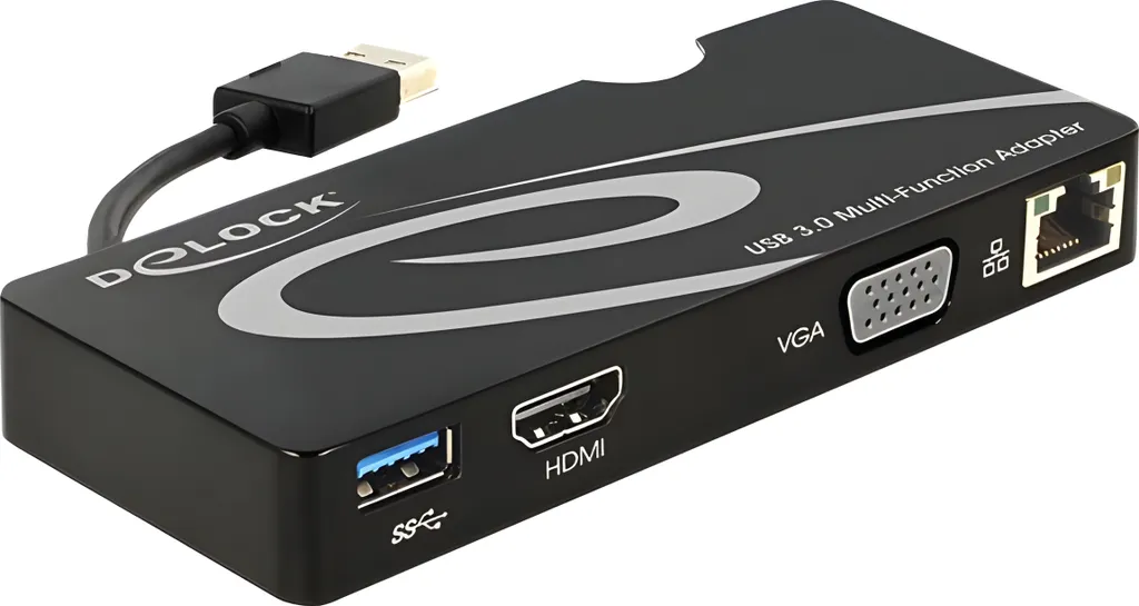 Adaptateur Multiport USB 3.0 avec Sortie Vidéo HDMI VGA et Ethernet RJ45