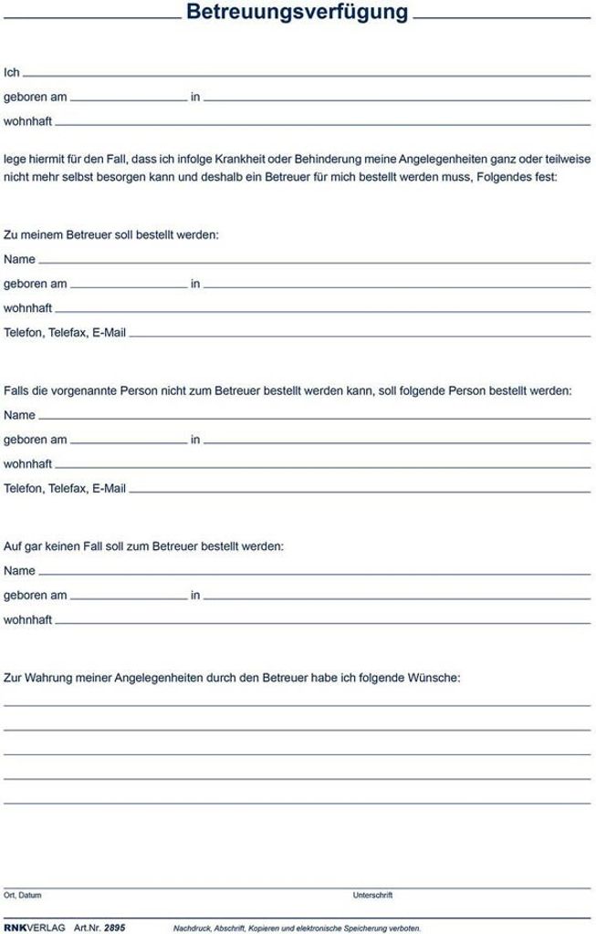 RNK-Verlag Patientenverfügung Formulare 2895 Produktbild 15