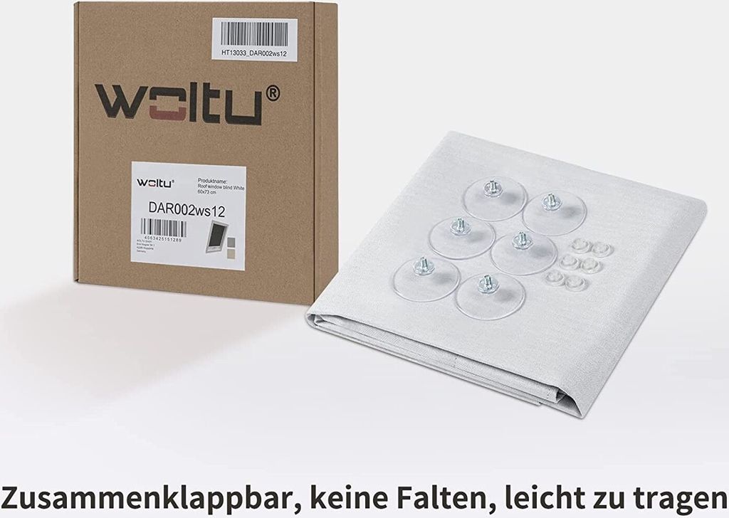 WOLTU Thermo Dachfenster Rollo ohne Bohren Sonnenschutz Produktbild 6