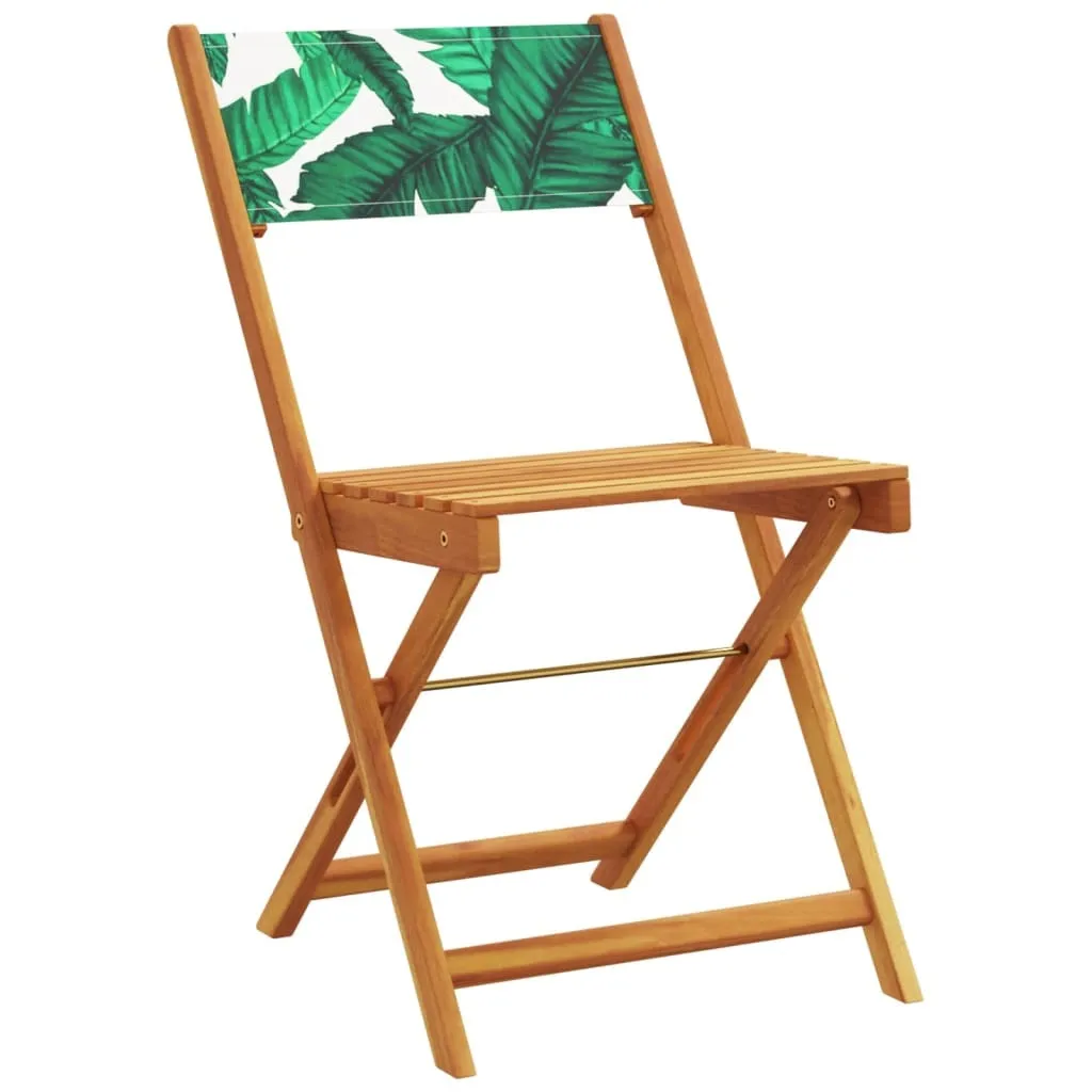 Set da Esterno vidaXL 3 Pz Legno Massiccio Acacia Motivo a Foglie - 3