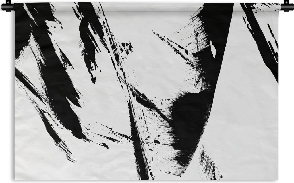 MuchoWow Wandteppich Wandbehang Farbe - Schwarz - Abstrakt 150x100 cm Tapisserie Dekoration Wandtuch - Waschbar - Tapisserien - Wand-Decke