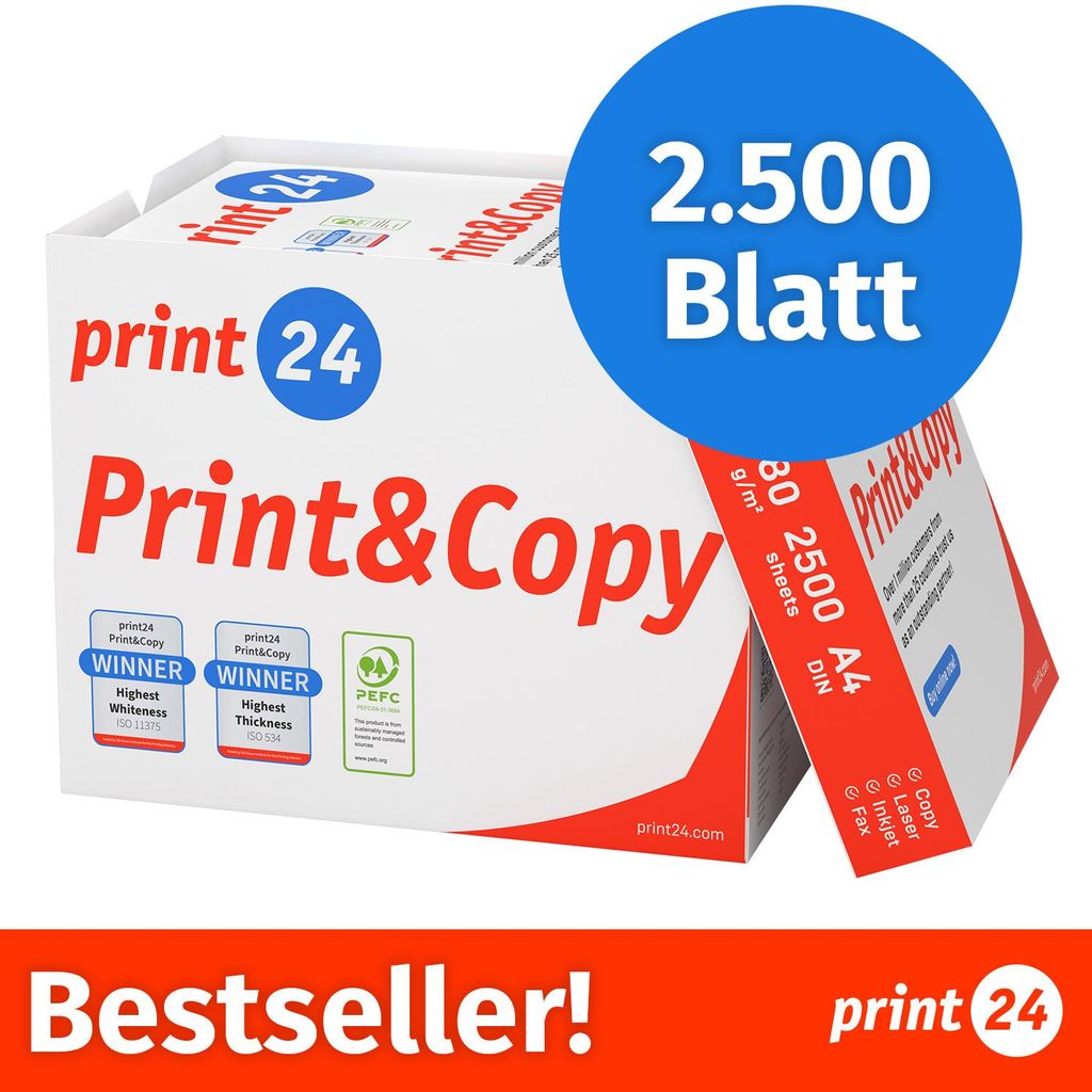 print24 Carta per stampanti Carta per copie 2500 fogli 5 x Immagine del prodotto 