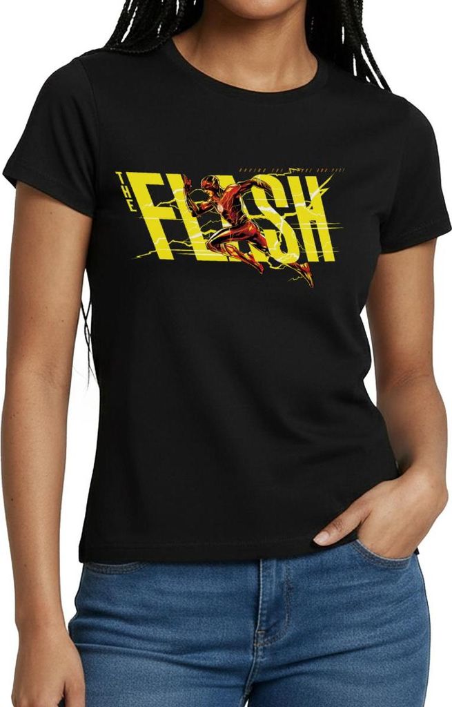 Spreadshirt The Flash Speedster Mit Logo Frauen T-Shirt, L, Schwarz
