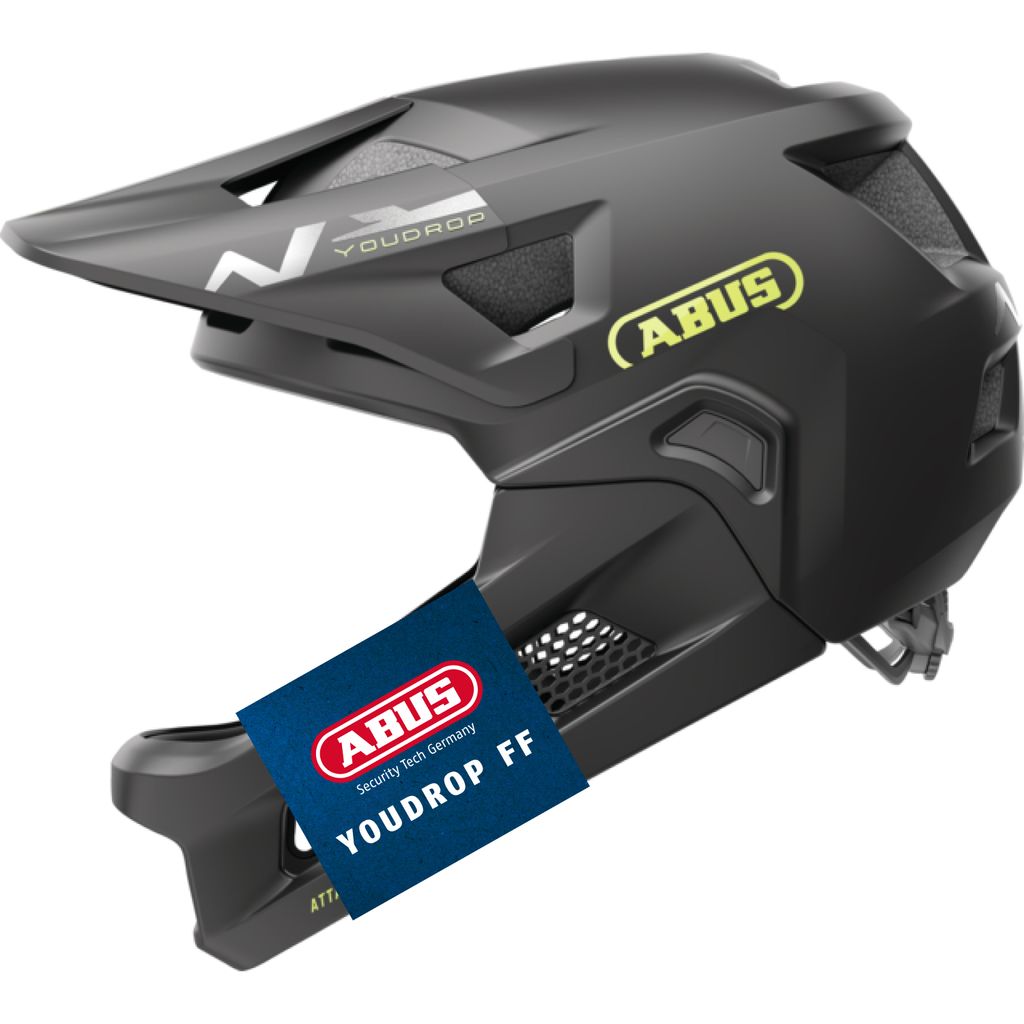 ABUS MTB-Helm YouDrop FF - Fullface-Helm für Kinder und Jugendliche - für den Einstieg in den Mountainbikesport - mit abnehmbarem Kinnschutz - Sc...