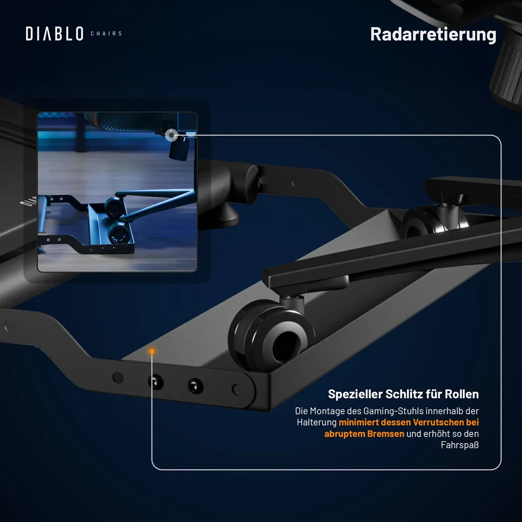 Diablo X-Drive Mini Support de Volant de Course Pliable avec Shifter