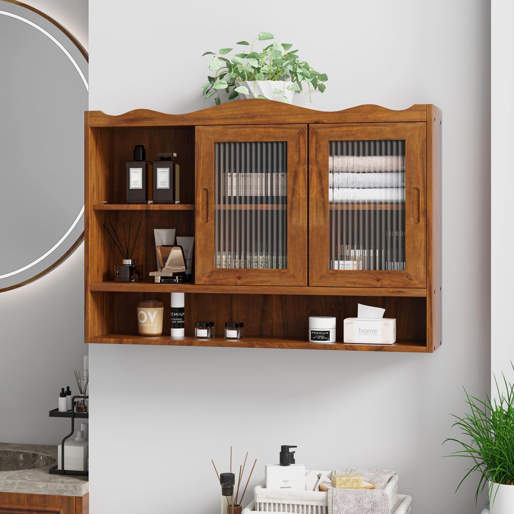 MODFU Armoire Murale en Bois Massif - Meuble Murale avec Image du produit 