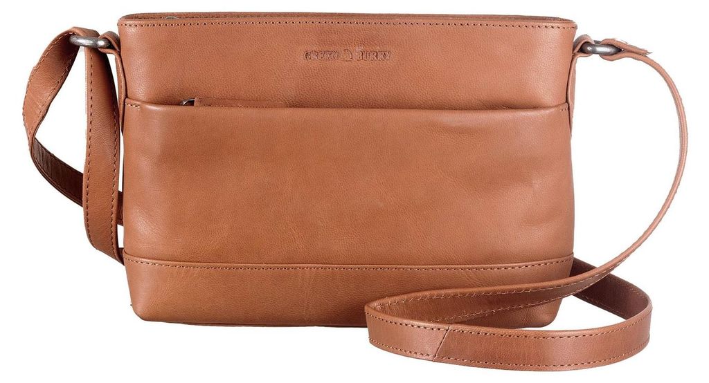 GREENBURRY Leder Umhängetasche Fiorentina Crossbody Bag Tan braun