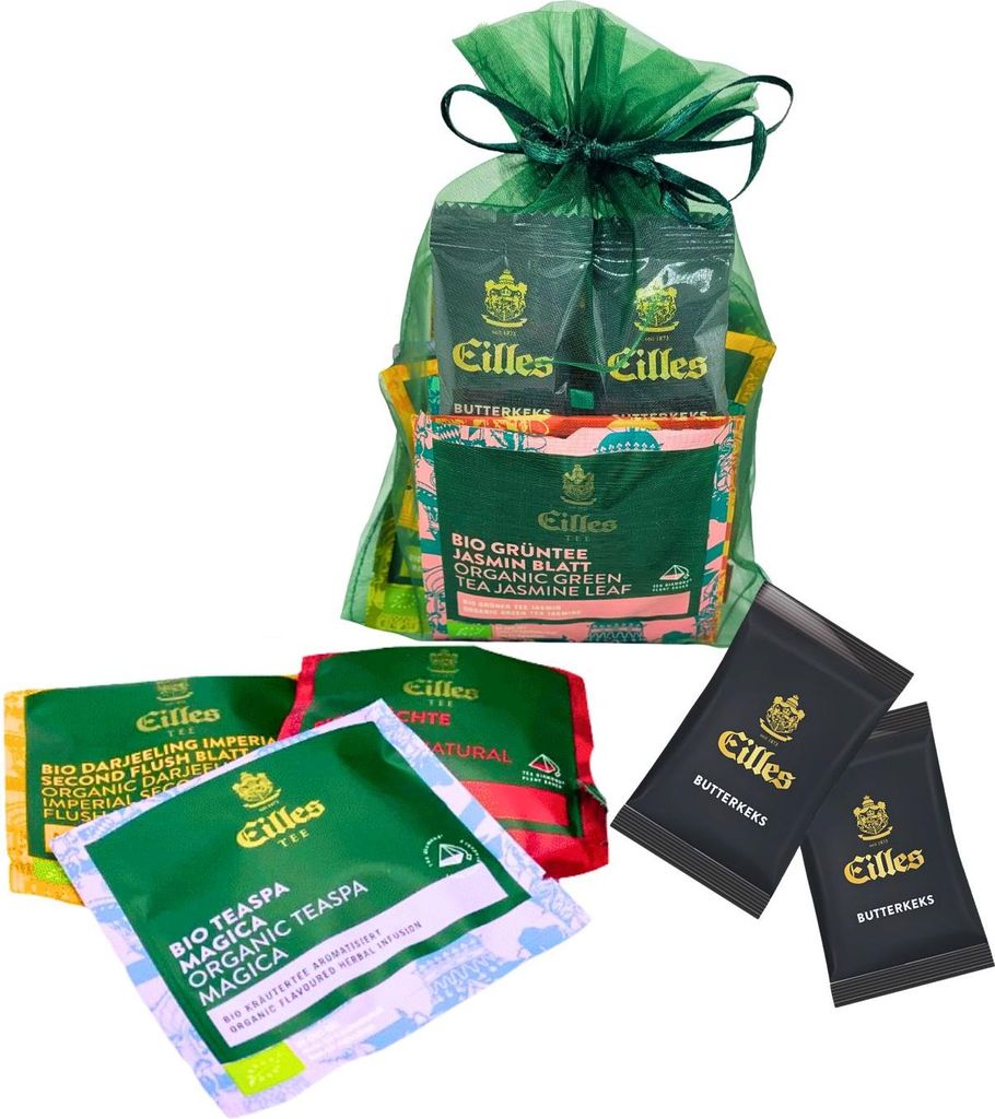 EILLES TEE Tea Diamonds Geschenke Beutel mit feinen Butter Cookies