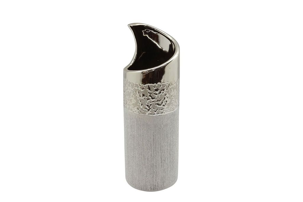 Gilde Vase, "Grace", gestreift, Keramik, champagnerfarben, Produktbild 