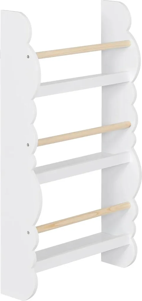 Bibliothèque murale enfant bois 4 étagères - Gain de place 80cm