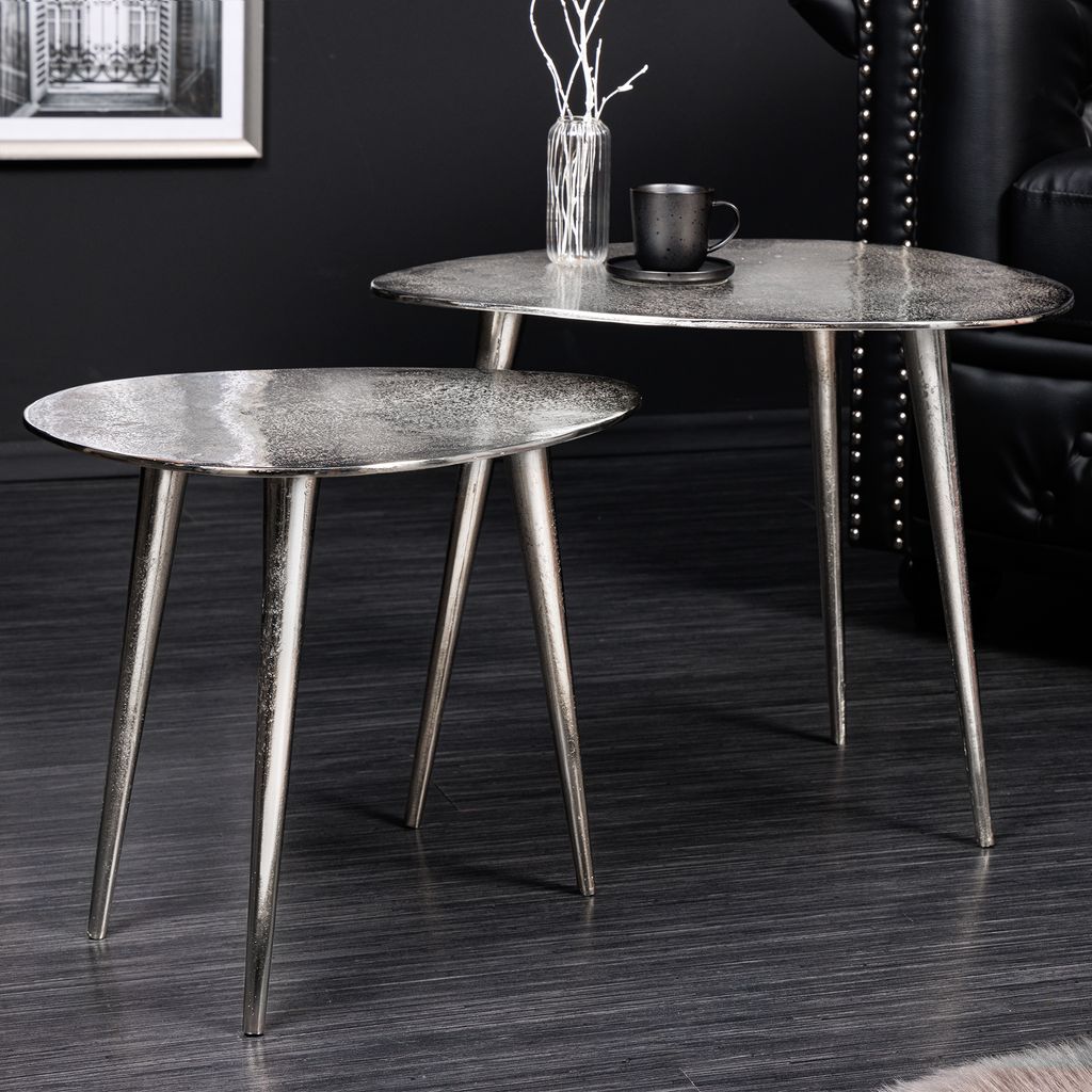 riess-ambiente 2er Set Couchtisch ELEMENTS 50cm silber Produktbild 