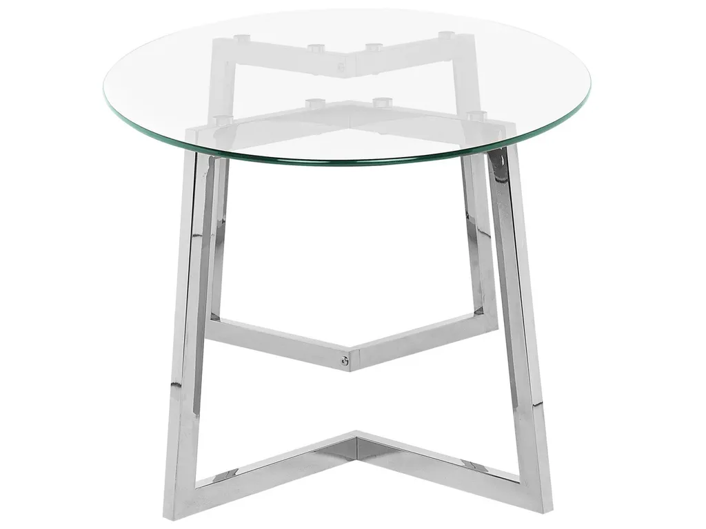Table basse verre et métal argenté 120 cm : Solidité et design épuré - 5