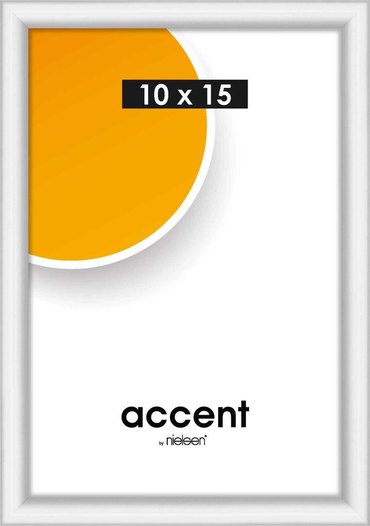 accent by nielsen Kunststoff Bilderrahmen Colorado Uni, 10x15 cm, Weiß