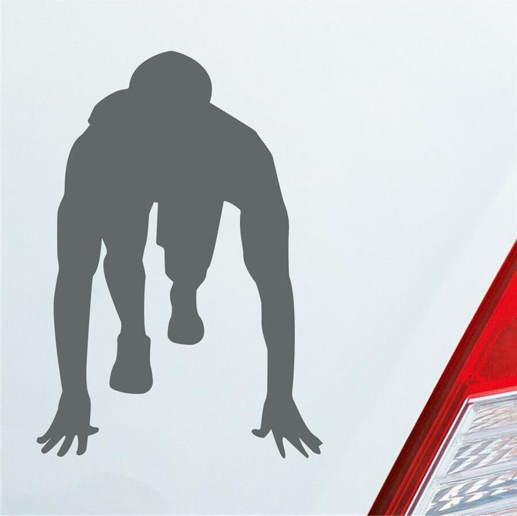 Auto Aufkleber Läufer Marathon 100m Sprinten Jogger Laufen 10x7 cm Grau Sticker Heckscheibenaufkleber