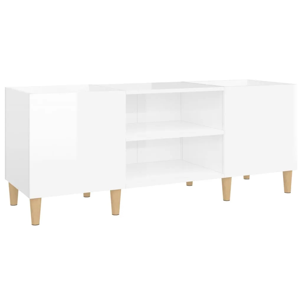 Armadio Bianco Lucido 121x38x48 cm | Mobiletto per Bambini e Ingresso
