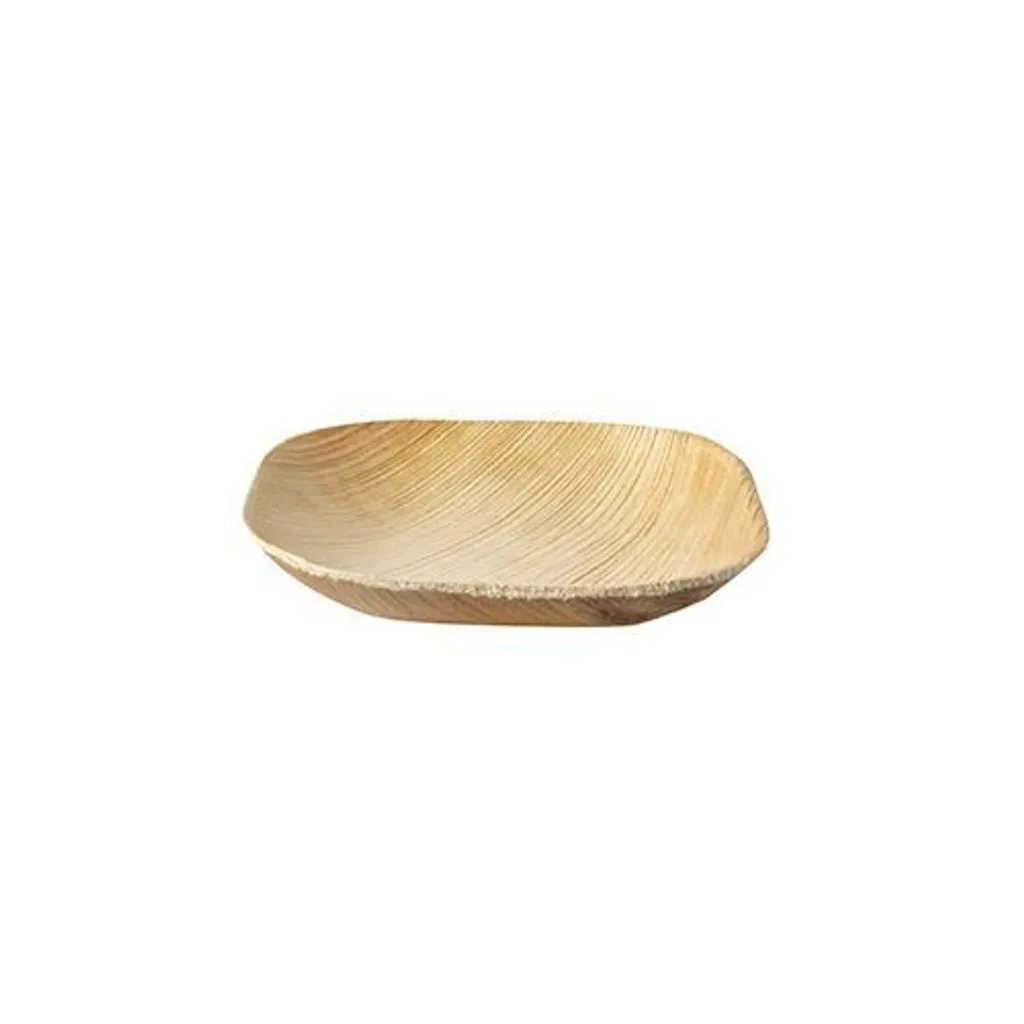 Papstar Assiette Carrée en Feuilles de Palmier 10x10cm - Lot de 25 Pièces