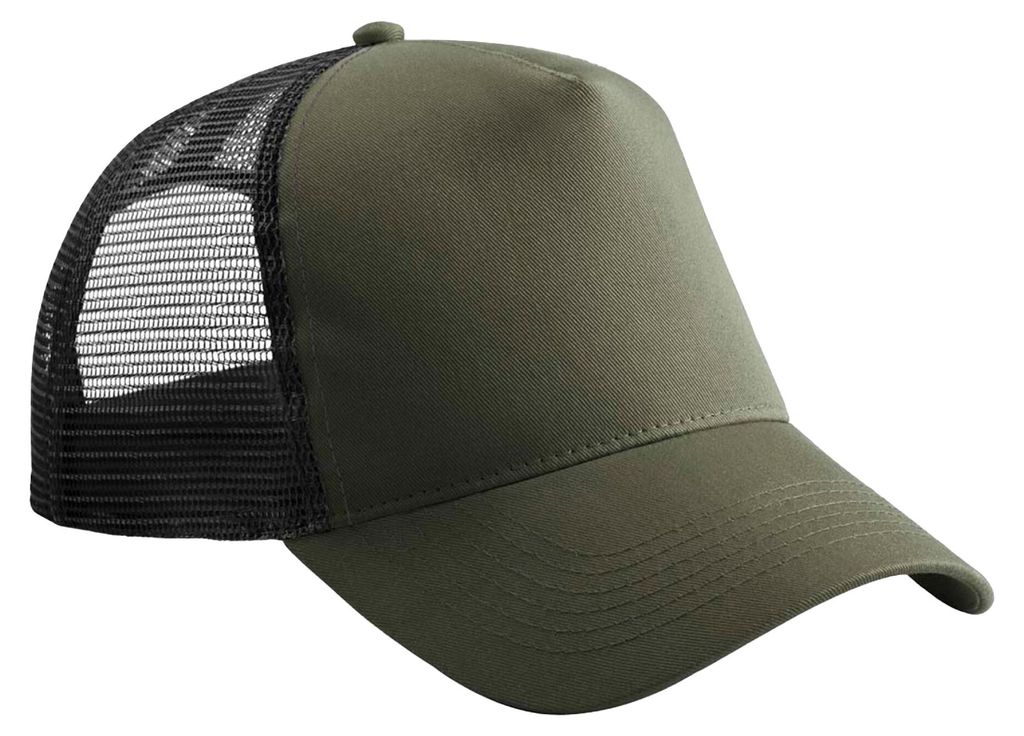 Beechfield - Trucker Cap Snapback für Kinder FK1683 (Einheitsgröße) (Olivgrün/Schwarz)