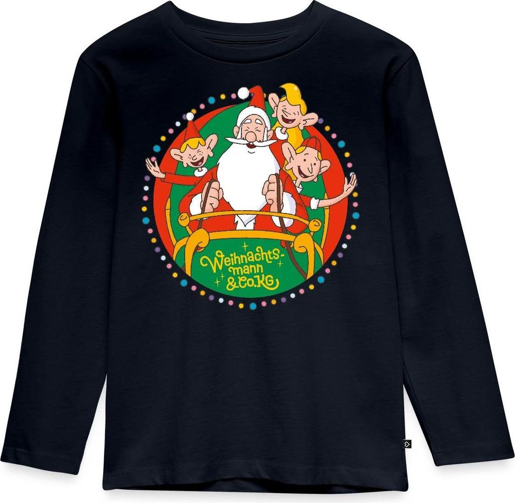 Spreadshirt Weihnachtsmann & Co. KG Logo Kinder Premium Langarmshirt, 98/104 (2 Jahre), Navy