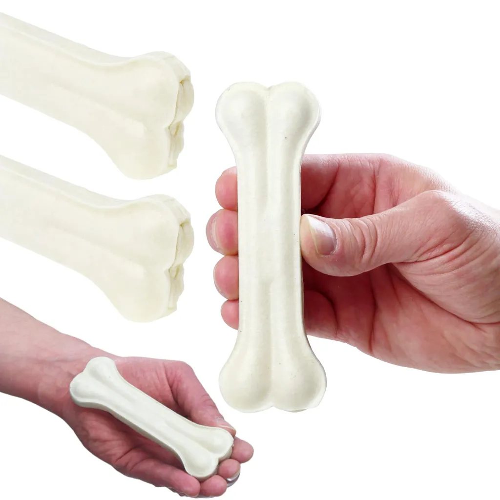 Friandise à mâcher Hau&Miau : Os pressé 12,5 cm pour chien, lot de 2