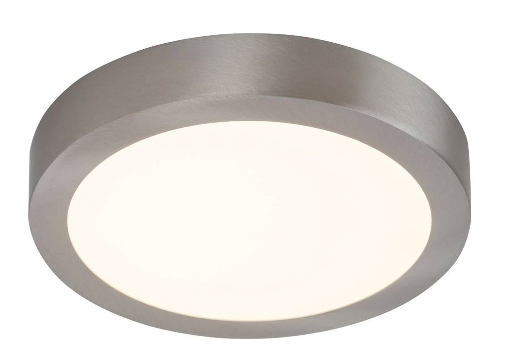 Aufbauleuchte Lois aus Metall u. Kunststoff satin chrom Ø22,5cm