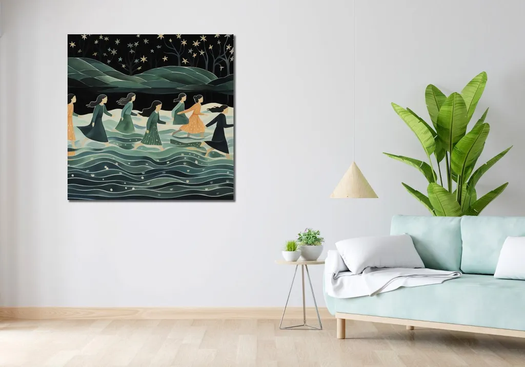 Quadro 100x100 cm Processione notturna - 2