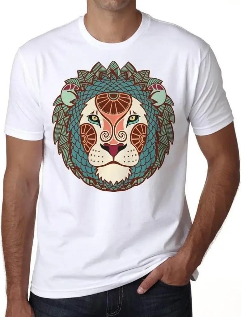 Herren Grafik T-Shirt Tierkreiszeichen Löwe – Leo Zodiac Sign – Öko-Verantwortlich Vintage Jahrgang Kurzarm Lustige Druck Geburtstag Geschenk...