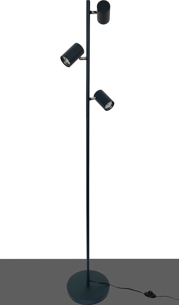 Leselampe schwenkbar *EARTH* inkl. 3x 4.8W 3-Stufen dimmbar GU10 LED Leuchtmittel 3000K warmweiß in Anthrazit-matt ca. H:150cm