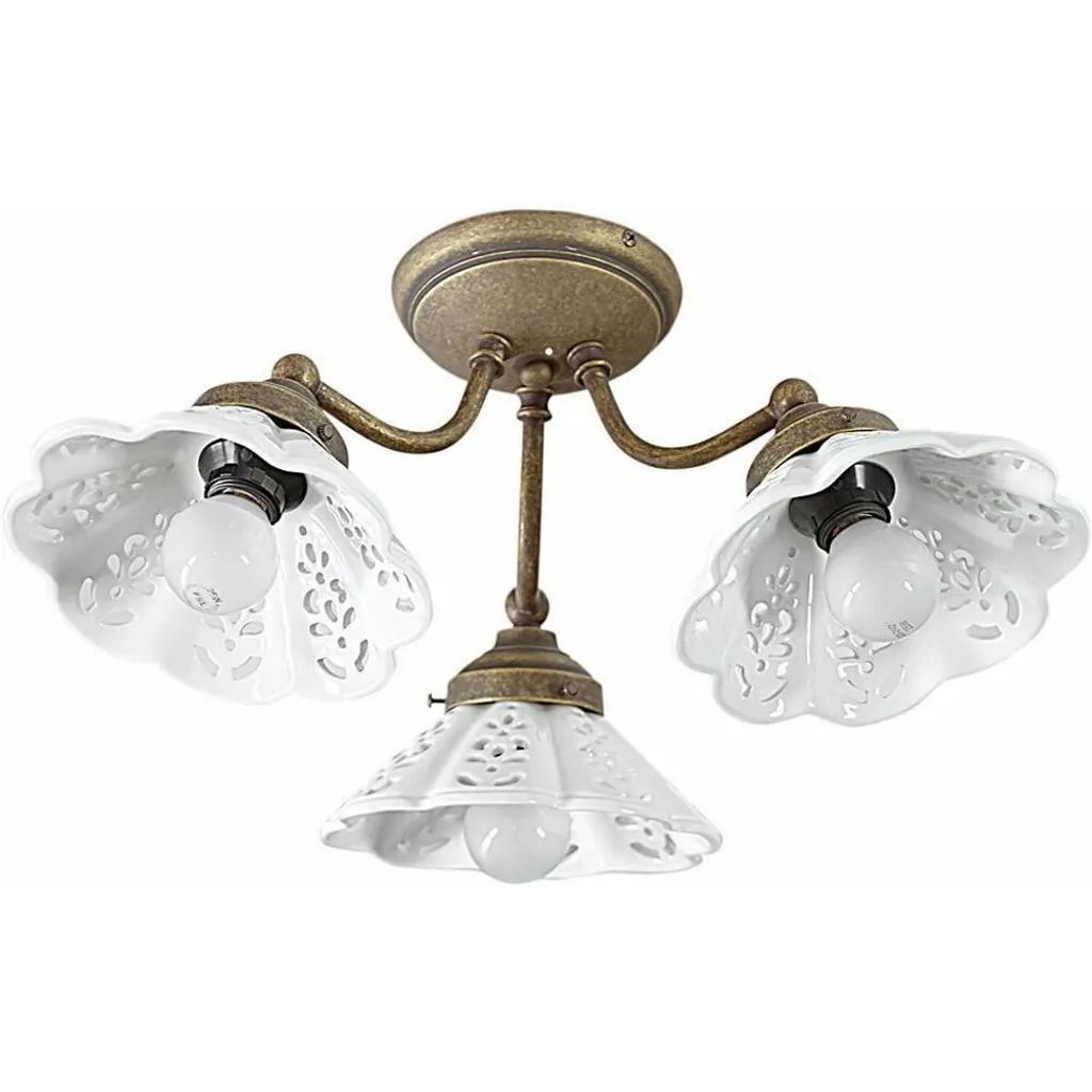 Plafonnier NAPOLI bronze 3 lampes pour éclairer une pièce sombre