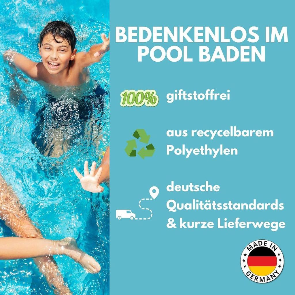 12 Meter Kalitec Poolschlauch 38mm, schwarz I Schwimmbadschlauch 38 mm I Schlauch Pool I Schlauch für Poolpumpe I flexibler Pumpenschlauch I Germa...