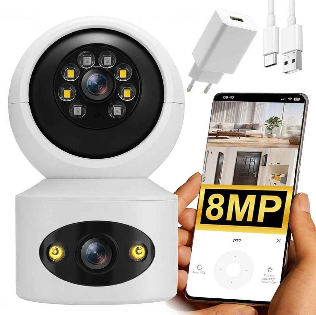Dual WLAN Überwachungskamera Innen 8 MP, PTZ, 4-fach Produktbild 