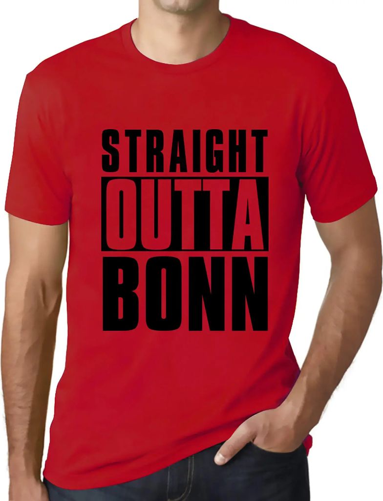 Herren Grafik T-Shirt Direkt aus Bonn – Straight Outta Bonn – Öko-Verantwortlich Vintage Jahrgang Kurzarm Lustige Druck Geburtstag Geschenk Mann