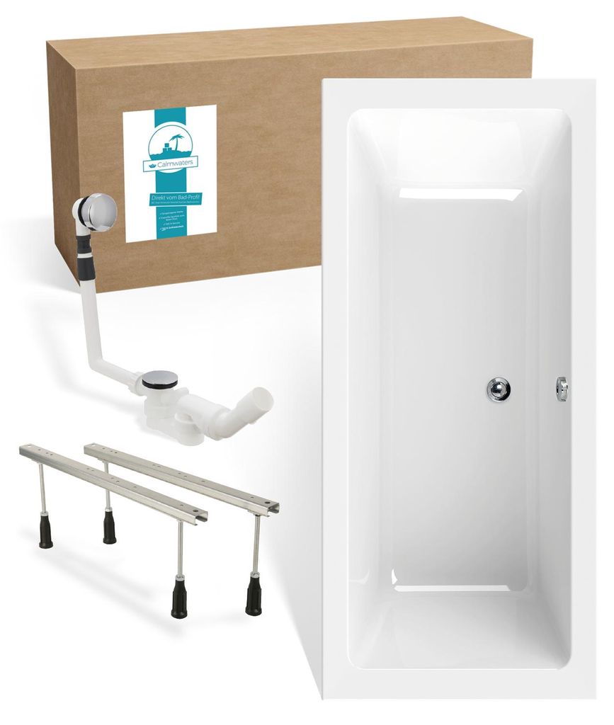 Calmwaters® Rechteck Badewannen-Set 180x80 cm mit Produktbild 